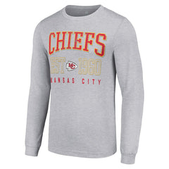 Kansas City Chiefs Starter Throwback Logo Long Sleeve T-Shirt Heather Gray