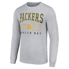 Green Bay Packers Starter Throwback Logo Long Sleeve T-Shirt Heather Gray