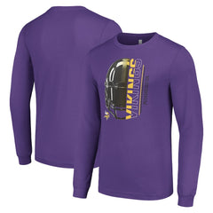 Minnesota Vikings Starter Half Helmet Logo Long Sleeve T-Shirt Purple