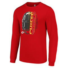 Kansas City Chiefs Starter Half Helmet Logo Long Sleeve T-Shirt Red