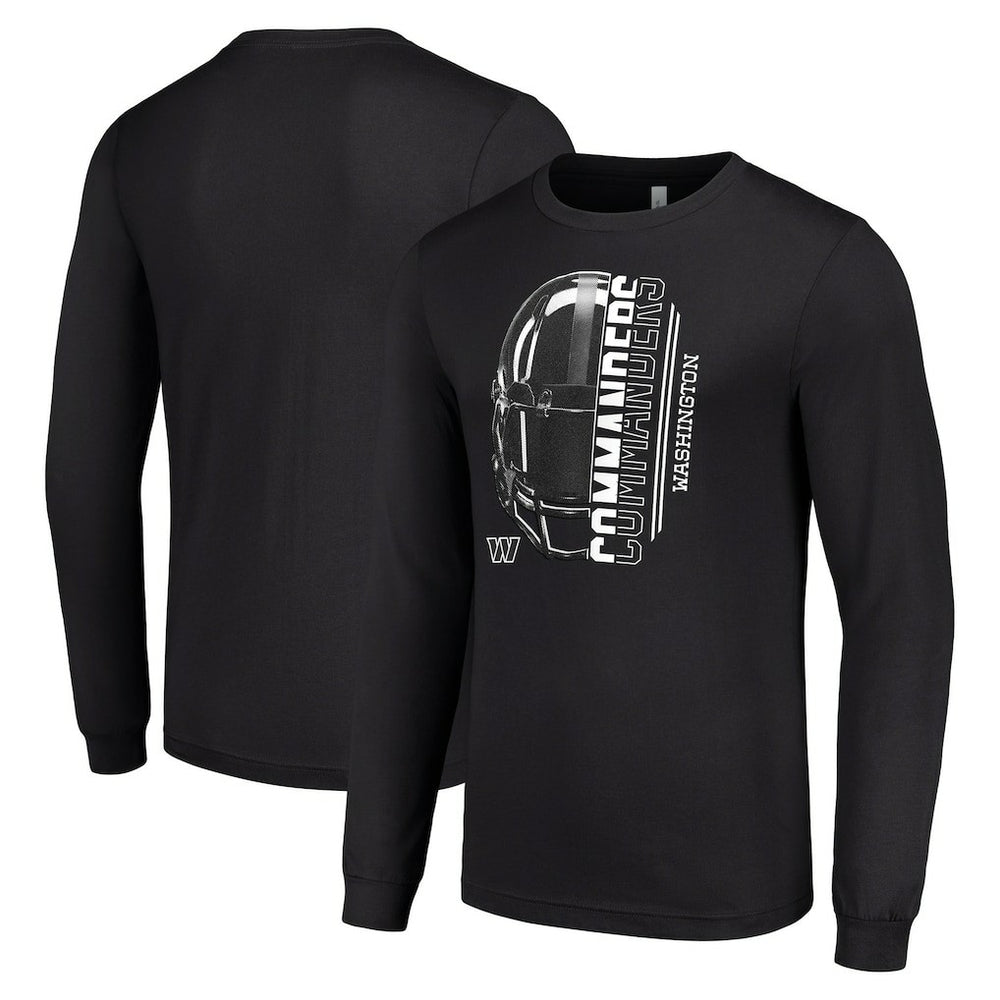 Washington Commanders Starter Half Helmet Logo Long Sleeve T-Shirt Black