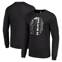 Baltimore Ravens Starter Half Helmet Logo Long Sleeve T-Shirt Black