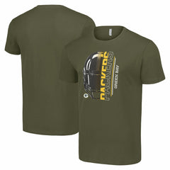 Green Bay Packers Starter Half Helmet Logo T-Shirt Olive