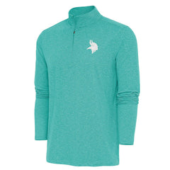 Minnesota Vikings Antigua Hunk Quarter-Zip Pullover Top Heather Aqua