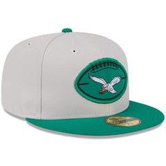 Philadelphia Eagles New Era 2024 Sideline Historic 59FIFTY Fitted Hat Stone/Kelly Green