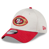 San Francisco 49ers New Era 2024 Sideline Historic 39THIRTY Flex Hat Stone/Scarlet