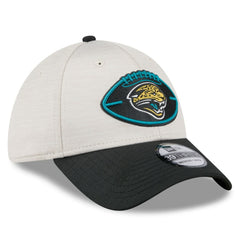 Jacksonville Jaguars New Era 2024 Sideline Historic 39THIRTY Flex Hat Stone/Teal