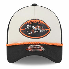 Cincinnati Bengals New Era 2024 Sideline Historic 9FORTY A-Frame Trucker Adjustable Hat Stone/Black
