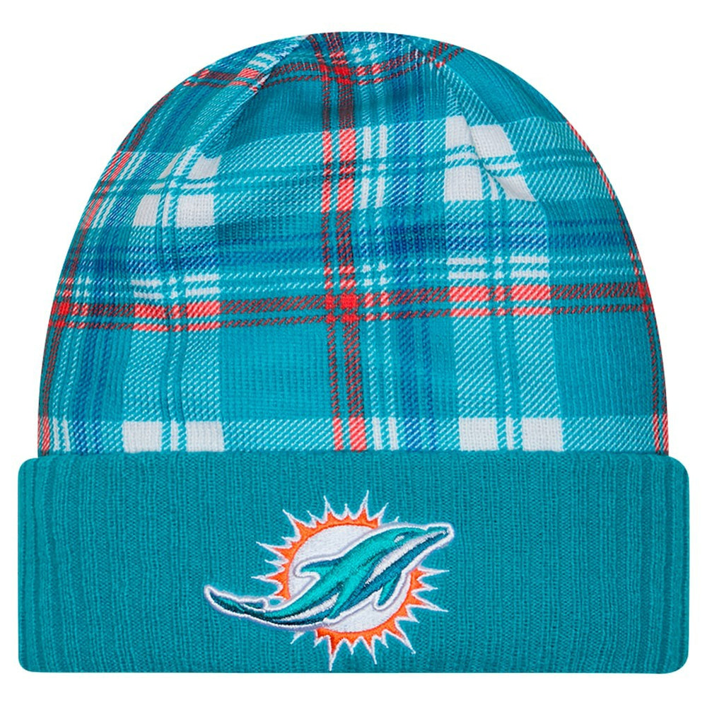 Miami Dolphins New Era Sideline Statement Cuffed Knit Hat Aqua