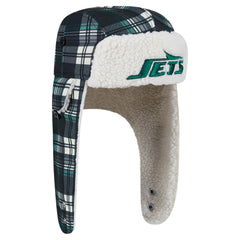 New York Jets New Era Sideline Plaid Sherpa Trapper Hat Black