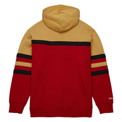 Chicago Bulls Head Coach Pullover Hoodie Red/Gold | Mitchell & Ness US