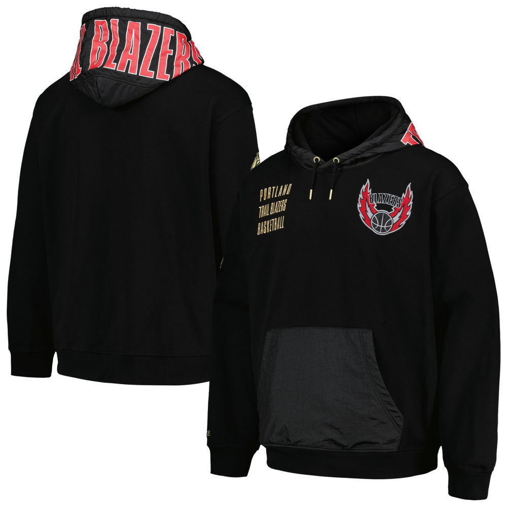Portland Trail Blazers Team OG 2.0 Vintage Logo Fleece Pullover Hoodie Black | Mitchell & Ness US