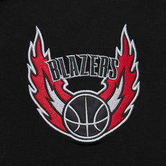 Portland Trail Blazers Team OG 2.0 Vintage Logo Fleece Pullover Hoodie Black | Mitchell & Ness US