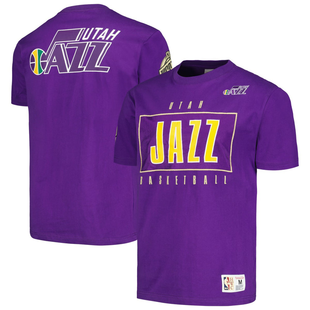 Utah Jazz Hardwood Classics Team OG 2.0 Premium Vintage Logo T-Shirt Purple | Mitchell & Ness outlet