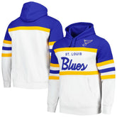 St. Louis Blues Mitchell & Ness Head Coach Pullover Hoodie - White/Blue - NHL 201112921