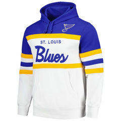 St. Louis Blues Mitchell & Ness Head Coach Pullover Hoodie - White/Blue - NHL 201112921