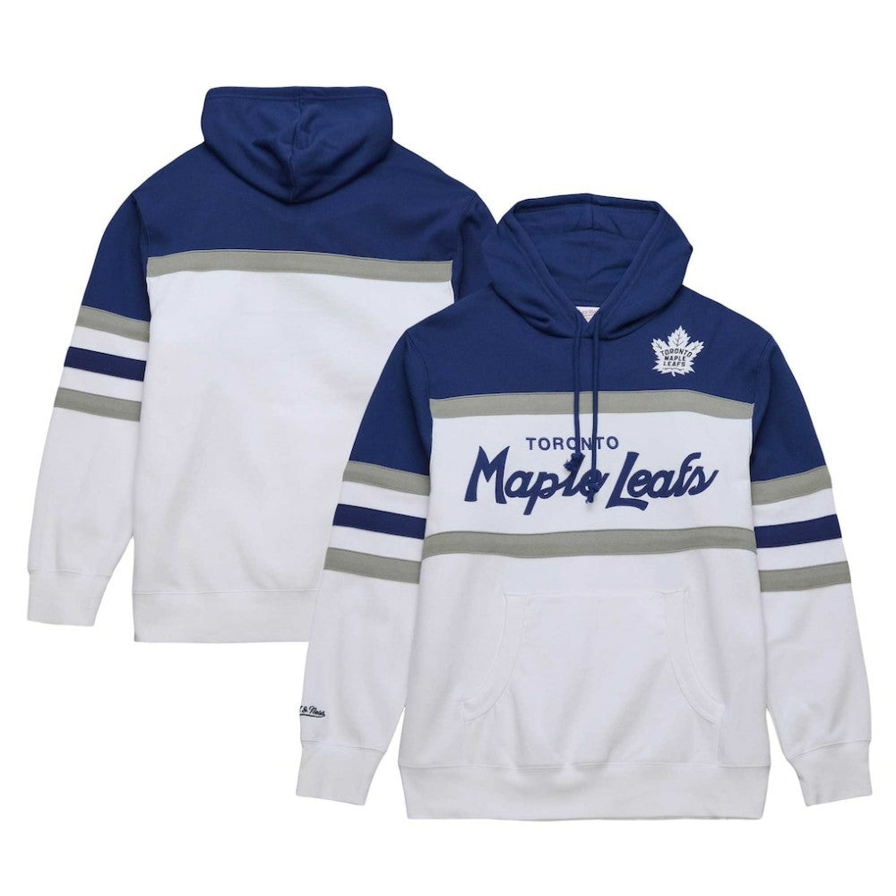 Toronto Maple Leafs Mitchell & Ness Head Coach Pullover Hoodie - White/Blue - NHL 201112923