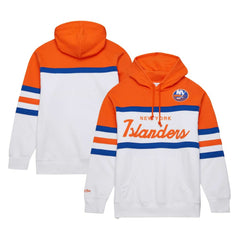 New York Islanders Mitchell & Ness Head Coach Pullover Hoodie - White/Orange - NHL 201112925