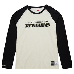 Pittsburgh Penguins Mitchell & Ness Legendary Slub Vintage Raglan Long Sleeve T-Shirt - Cream - NHL 201112933