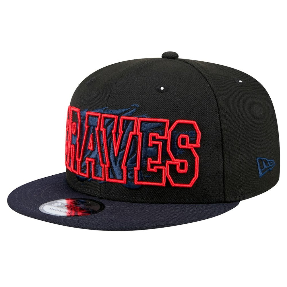 Atlanta Braves New Era Splatter 9FIFTY Snapback Hat - Black - New Era on Sale