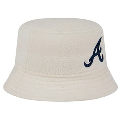 Atlanta Braves New Era Women's Chrome Cozy Bucket Hat - White - New Era Discount