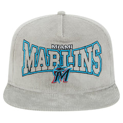 New Era Miami Marlins Gray Corduroy Golfer Snapback Hat - New Era Online