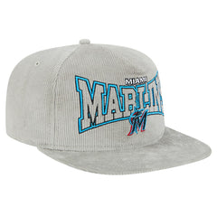 New Era Miami Marlins Gray Corduroy Golfer Snapback Hat - New Era Online