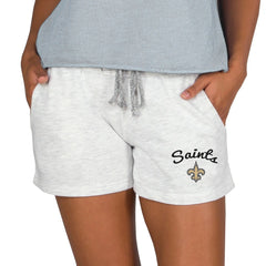 New Orleans Saints Concepts Sport Women's Mainstream Terry Lounge Shorts Oatmeal