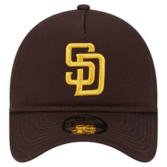 San Diego Padres New Era 9FORTY A-Frame Trucker Adjustable Hat - Brown - New Era Online