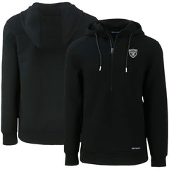 Las Vegas Raiders Cutter & Buck Primary Mark Roam Eco Recycled Half-Zip Pullover Hoodie Black