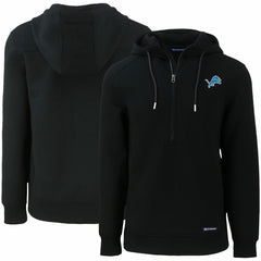 Detroit Lions Cutter & Buck Primary Mark Roam Eco Recycled Half-Zip Pullover Hoodie Black
