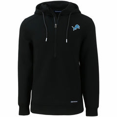 Detroit Lions Cutter & Buck Primary Mark Roam Eco Recycled Half-Zip Pullover Hoodie Black