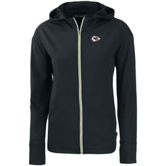 Kansas City Chiefs Cutter & Buck Women's Primary Mark Daybreak Eco Recycled Full-Zip Hoodie Black