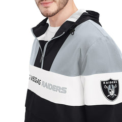 Las Vegas Raiders Tommy Hilfiger Enzo Half-Zip Hoodie Jacket Black/Silver