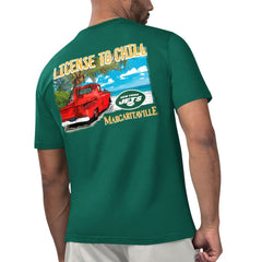 New York Jets Margaritaville Licensed to Chill T-Shirt Green