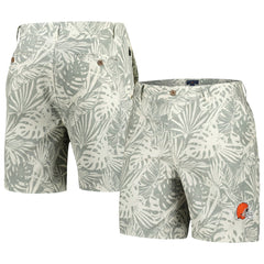 Cleveland Browns Margaritaville Sandwashed Monstera Print Amphib Shorts Gray