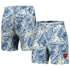 Chicago Bears Margaritaville Sandwashed Monstera Print Amphib Shorts Navy