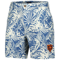 Chicago Bears Margaritaville Sandwashed Monstera Print Amphib Shorts Navy