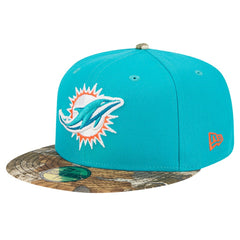 New Era Miami Dolphins Aqua Active Two-Tone Camo 59FIFTY Fitted Hat