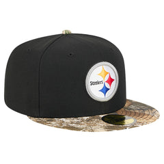 New Era Pittsburgh Steelers Black Active Two-Tone Camo 59FIFTY Fitted Hat