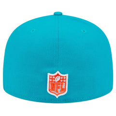 Miami Dolphins New Era Script Sided 59FIFTY Fitted Hat Aqua