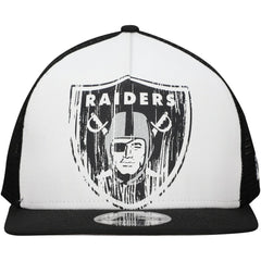 New Era Las Vegas Raiders Distressed 9FIFTY A-Frame Snapback Hat White/Black