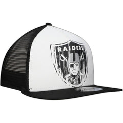 New Era Las Vegas Raiders Distressed 9FIFTY A-Frame Snapback Hat White/Black