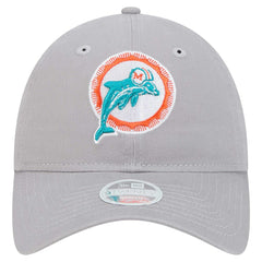 Miami Dolphins New Era Women's Throwback 9TWENTY Adjustable Hat Gray