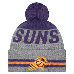 Phoenix Suns Sport Night Runner Cuffed Knit Hat with Pom Gray | New Era Near Me