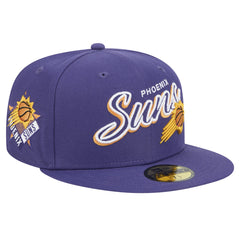 Phoenix Suns Sport Night Script Sided 59FIFTY Fitted Hat Purple | New Era for sale