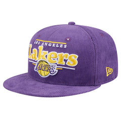Los Angeles Lakers Throwback Display Corduroy 9FIFTY Snapback Hat Purple | New Era