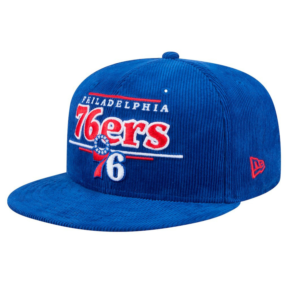 Philadelphia 76ers Throwback Display Corduroy 9FIFTY Snapback Hat Royal | New Era