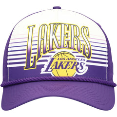 Los Angeles Lakers Purple Throwback Gradient A-Frame 9FORTY Adjustable Hat | New Era Near Me