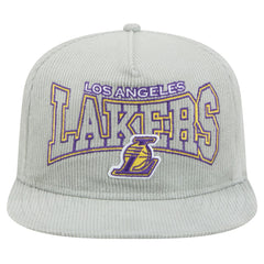 Los Angeles Lakers Throwback Corduroy Golfer Snapback Hat Gray | New Era online